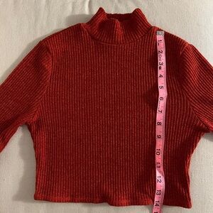 Long sleeve XS crop top burnt orange TOBI